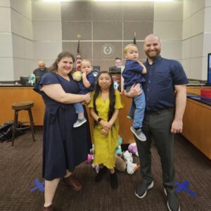 Benson family pictured with Yajaira Cruz 
